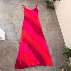 VINTAGE TADASHI SHOJI VIBRANT PINK MAXI DRESS